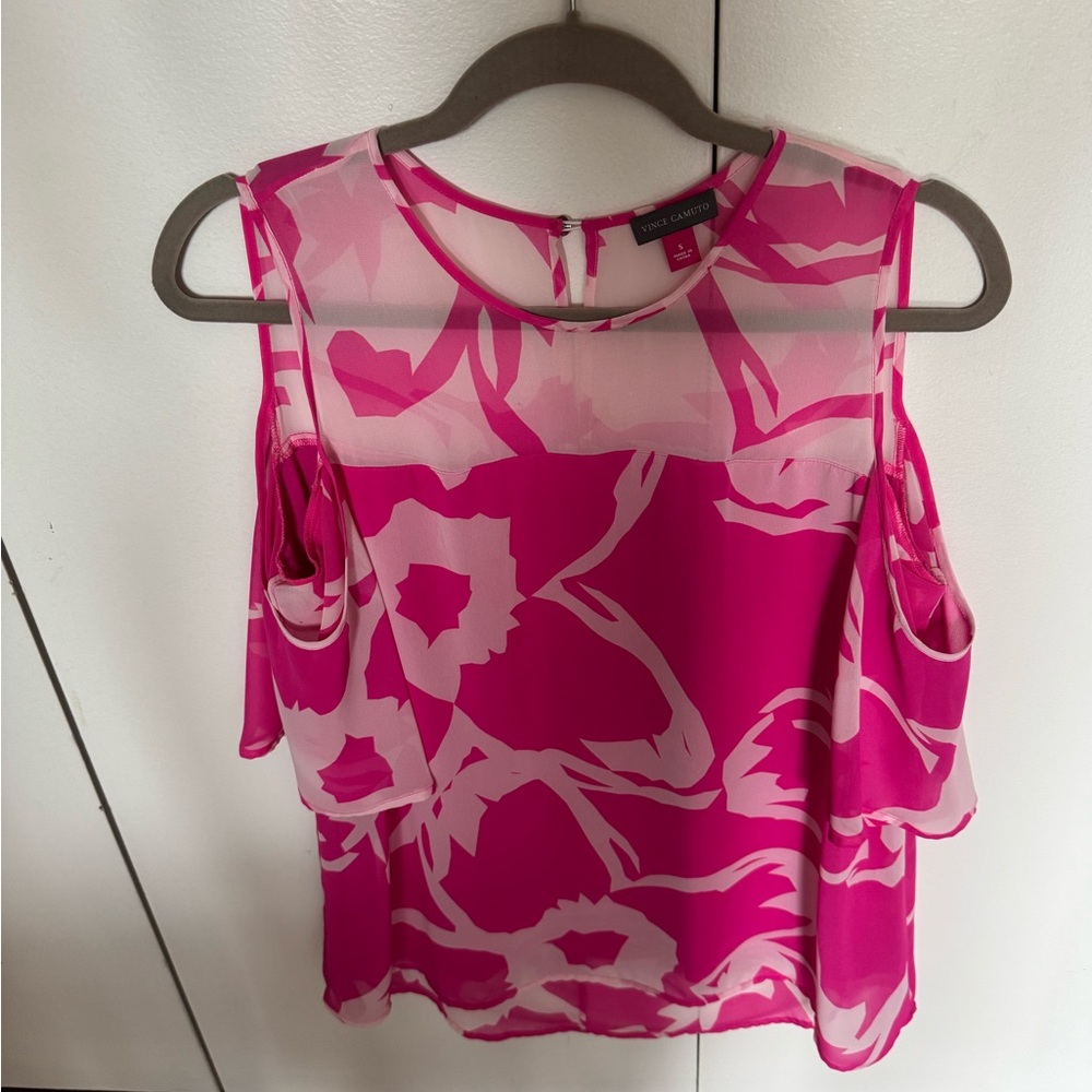 Vince Camuto Pink Asymmetrical Blouse